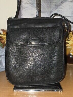 Fossil Black Leather Crossbody EUC